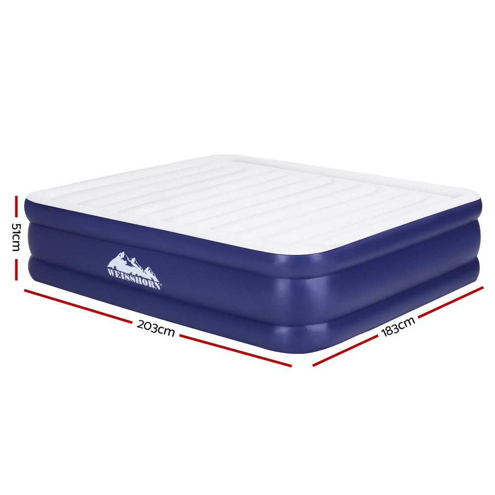 Weisshorn Air Mattress King Inflatable Bed Air bed 51cm-Outdoor Recreation &gt; Camping &gt; Inflatable Mattresses-PEROZ Accessories