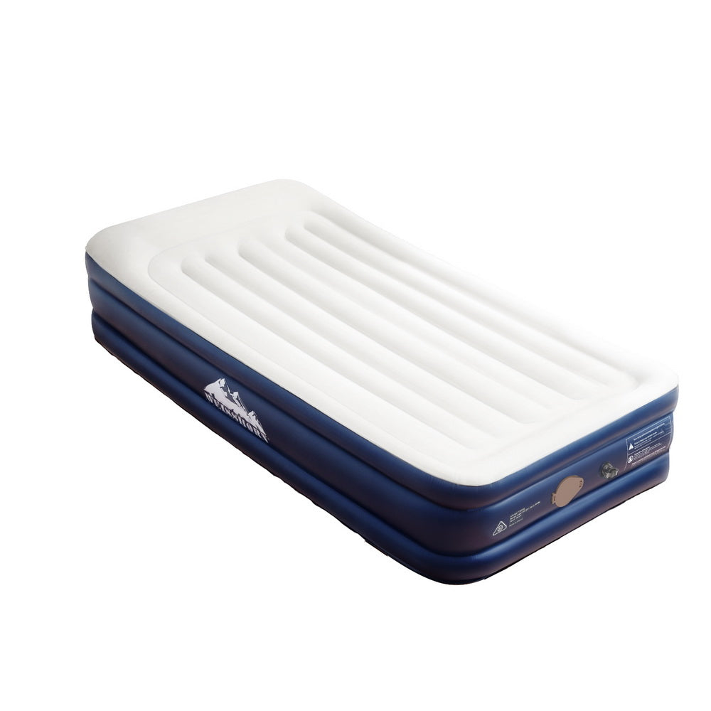 Weisshorn Air Mattress Single Inflatable Bed 46cm Air bed Grey-Outdoor Recreation &gt; Camping &gt; Inflatable Mattresses-PEROZ Accessories
