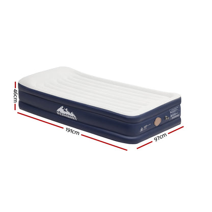 Weisshorn Air Mattress Single Inflatable Bed 46cm Air bed Grey-Outdoor Recreation &gt; Camping &gt; Inflatable Mattresses-PEROZ Accessories