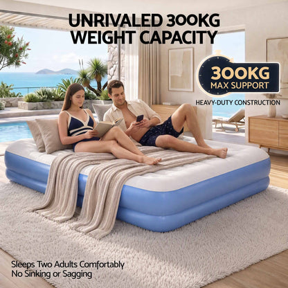 Weisshorn Queen Air Mattress with Rechargeable Cordless Pump 41cm-Outdoor Recreation > Camping > Inflatable Mattresses-PEROZ Accessories