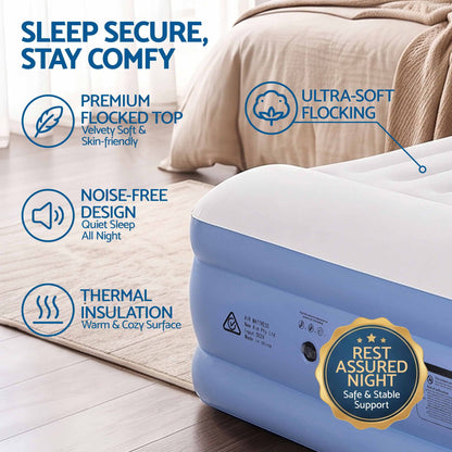 Weisshorn Queen Air Mattress with Rechargeable Cordless Pump 46cm-Outdoor Recreation > Camping > Inflatable Mattresses-PEROZ Accessories
