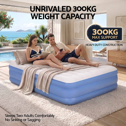 Weisshorn Queen Air Mattress with Rechargeable Cordless Pump 46cm-Outdoor Recreation > Camping > Inflatable Mattresses-PEROZ Accessories
