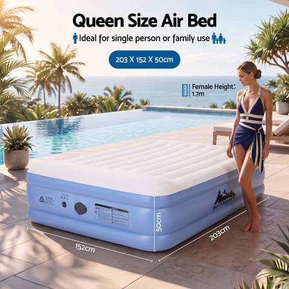 Weisshorn Queen Air Mattress with Rechargeable Cordless Pump 50cm-Outdoor Recreation > Camping > Inflatable Mattresses-PEROZ Accessories