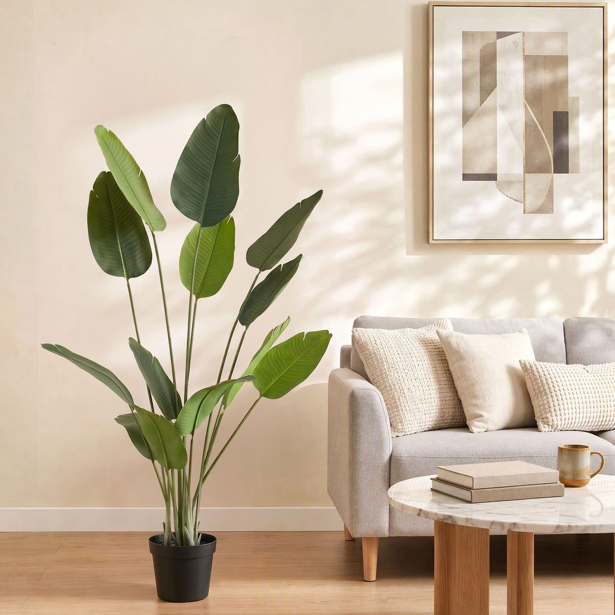 Artiss 150cm Artificial Bird of Paradise Plant Lifelike Textured Leaves Wipe-Clean Indoor Home Decor