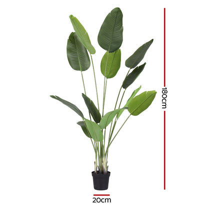 Artiss 180cm Artificial Bird of Paradise Plant Lifelike Textured Leaves Wipe-Clean Indoor Home Decor