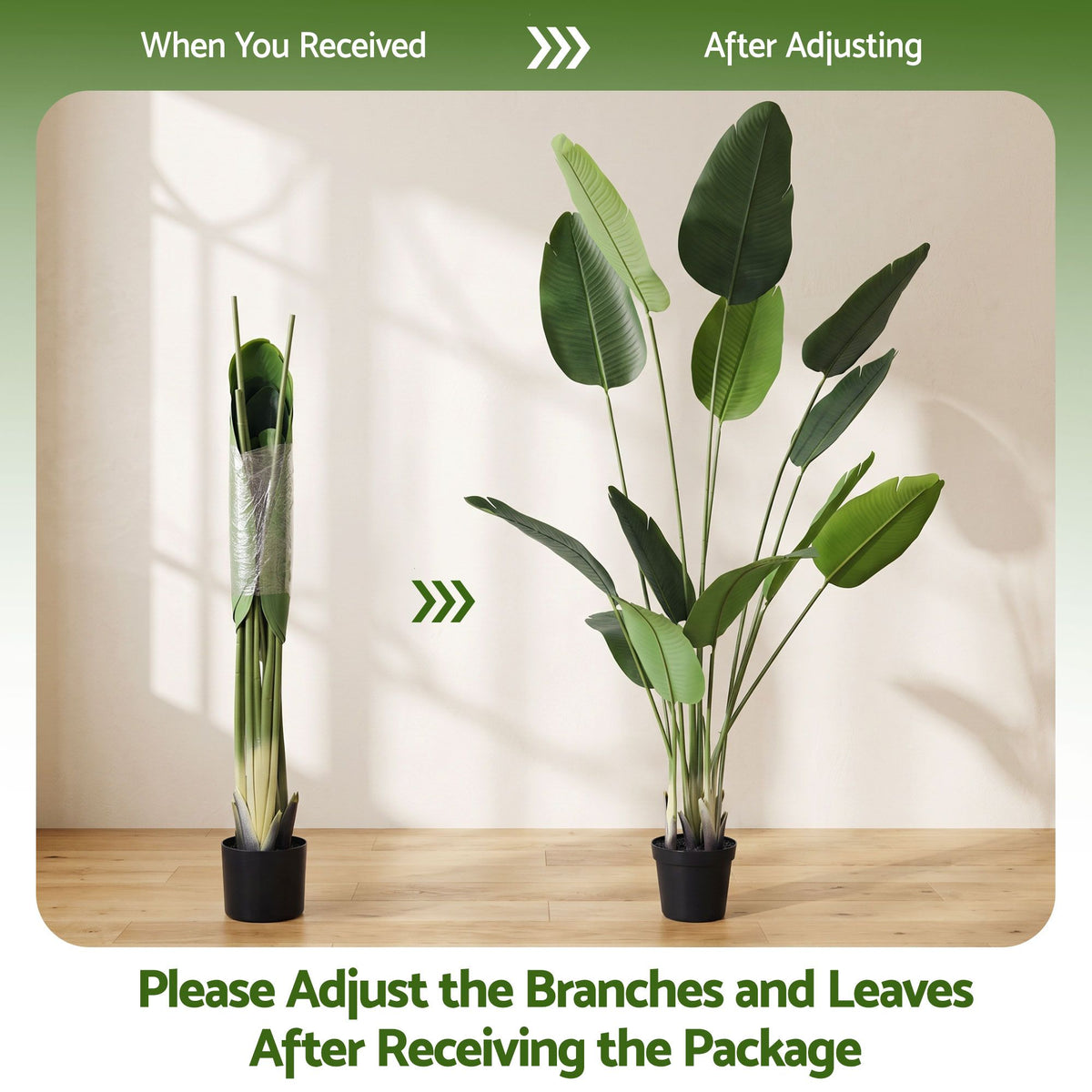 Artiss 180cm Artificial Bird of Paradise Plant Lifelike Textured Leaves Wipe-Clean Indoor Home Decor