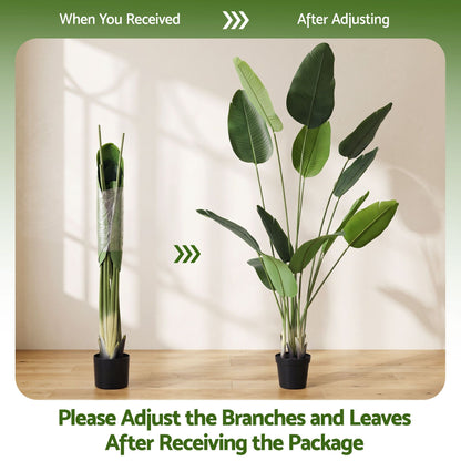 Artiss 180cm Artificial Bird of Paradise Plant Lifelike Textured Leaves Wipe-Clean Indoor Home Decor