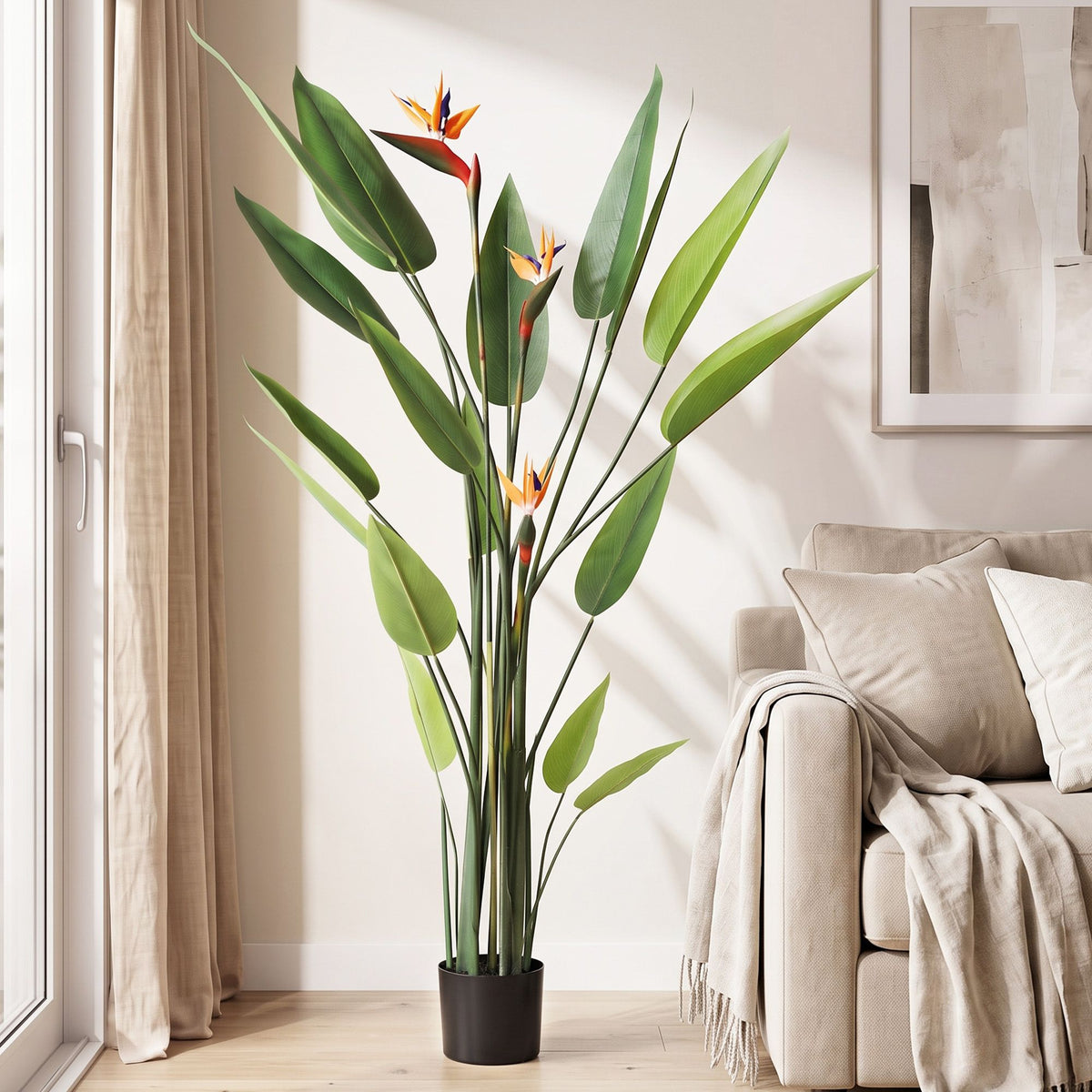 Artiss 150cm Artificial Bird of Paradise Plant with Flowers Realistic Leaves for Home Office Decor-Home &amp; Garden > Artificial Plants > Artificial Flowers &amp; Plants-PEROZ Accessories