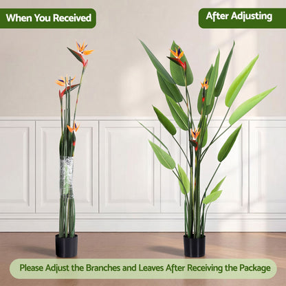 Artiss 150cm Artificial Bird of Paradise Plant with Flowers Realistic Leaves for Home Office Decor-Home &amp; Garden > Artificial Plants > Artificial Flowers &amp; Plants-PEROZ Accessories