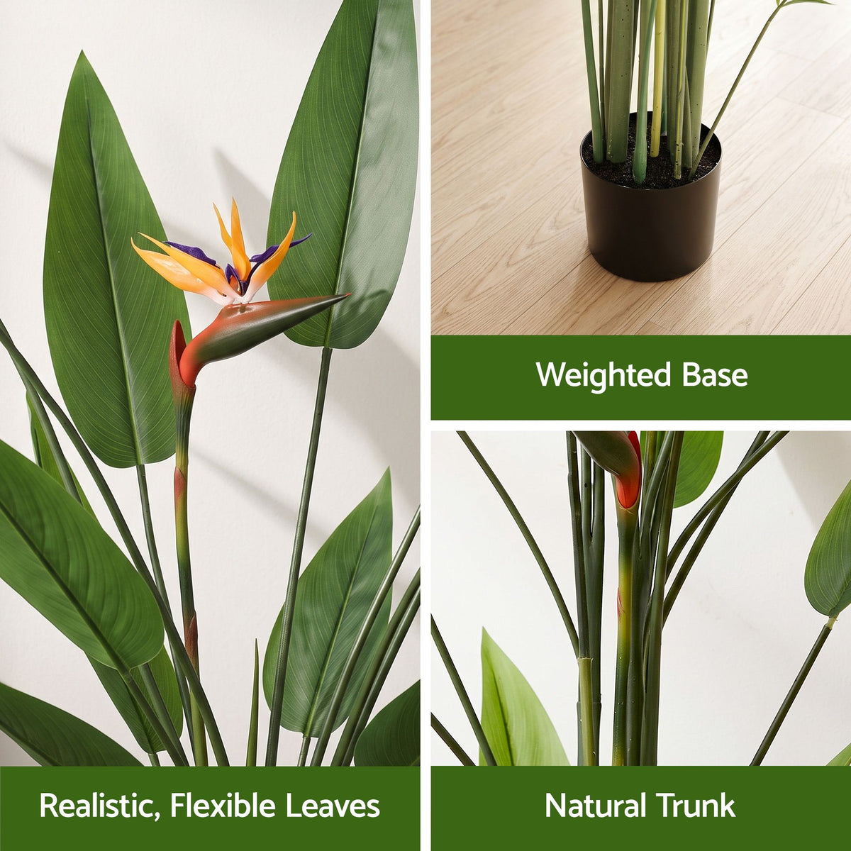 Artiss 150cm Artificial Bird of Paradise Plant with Flowers Realistic Leaves for Home Office Decor-Home &amp; Garden > Artificial Plants > Artificial Flowers &amp; Plants-PEROZ Accessories