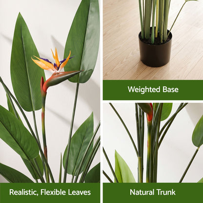 Artiss 150cm Artificial Bird of Paradise Plant with Flowers Realistic Leaves for Home Office Decor-Home &amp; Garden > Artificial Plants > Artificial Flowers &amp; Plants-PEROZ Accessories