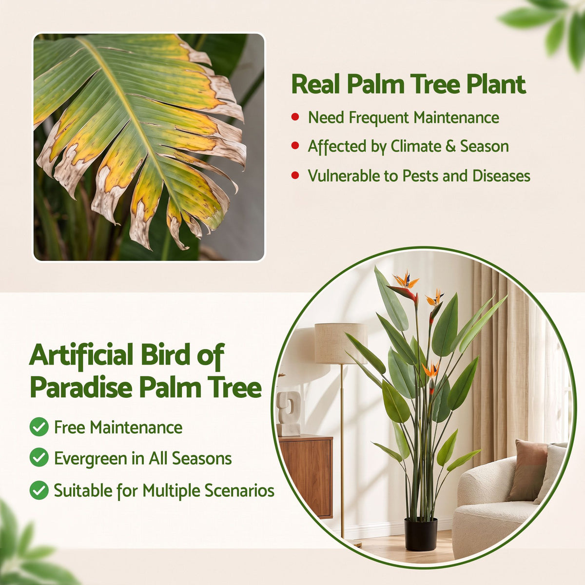 Artiss 150cm Artificial Bird of Paradise Plant with Flowers Realistic Leaves for Home Office Decor-Home &amp; Garden > Artificial Plants > Artificial Flowers &amp; Plants-PEROZ Accessories
