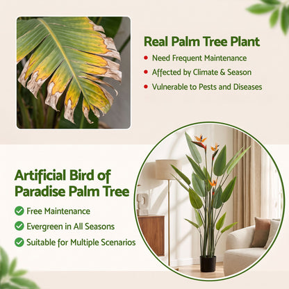 Artiss 150cm Artificial Bird of Paradise Plant with Flowers Realistic Leaves for Home Office Decor-Home &amp; Garden > Artificial Plants > Artificial Flowers &amp; Plants-PEROZ Accessories