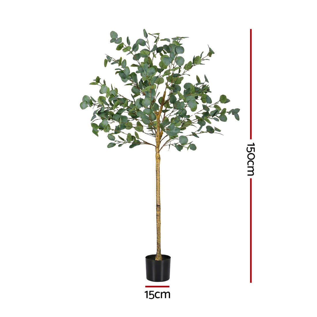 Artiss 150cm Artificial Eucalyptus Tree with Realistic Textured Leaves for Indoor Home Office Decor-Home &amp; Garden > Artificial Plants > Artificial Flowers &amp; Plants-PEROZ Accessories