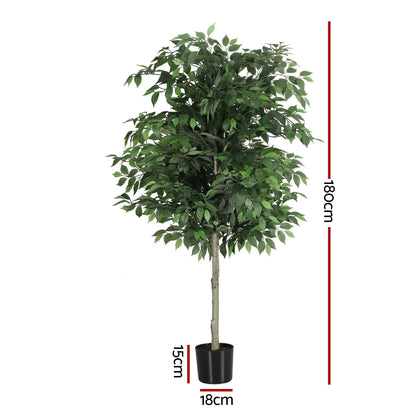 Artiss 180cm Artificial Ficus Tree Faux Trees Indoor Decor Artificial Plants Lifelike Plant 1.8M-Home &amp; Garden > Artificial Plants > Artificial Trees-PEROZ Accessories