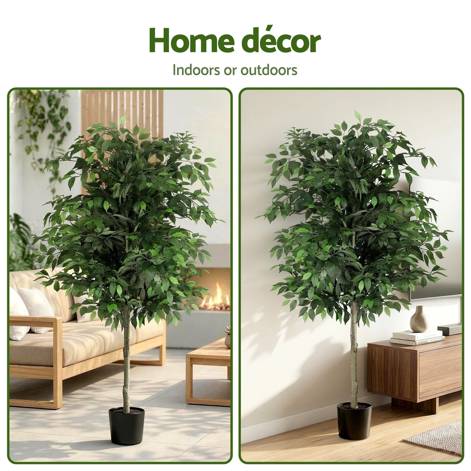 Artiss 180cm Artificial Ficus Tree Faux Trees Indoor Decor Artificial Plants Lifelike Plant 1.8M-Home &amp; Garden > Artificial Plants > Artificial Trees-PEROZ Accessories