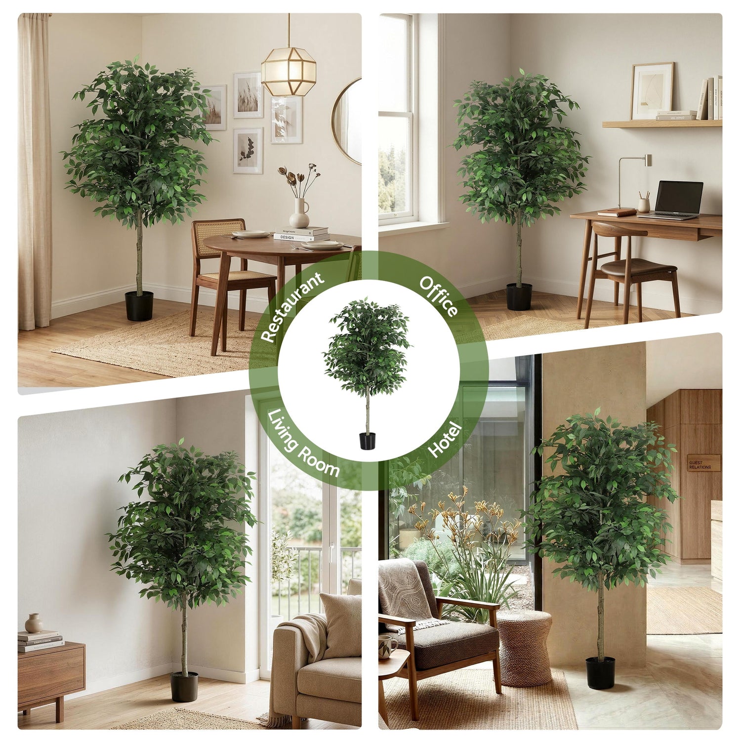 Artiss 180cm Artificial Ficus Tree Faux Trees Indoor Decor Artificial Plants Lifelike Plant 1.8M-Home &amp; Garden > Artificial Plants > Artificial Trees-PEROZ Accessories