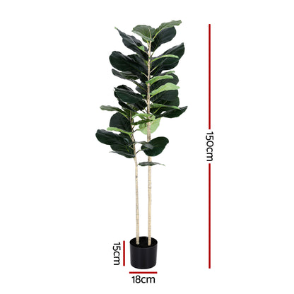 Artiss 150cm Artificial Fiddle Tree Faux Trees Indoor Decor Artificial Plants Lifelike Plant 1.5M-Home &amp; Garden > Artificial Plants > Artificial Trees-PEROZ Accessories