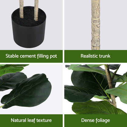 Artiss 150cm Artificial Fiddle Tree Faux Trees Indoor Decor Artificial Plants Lifelike Plant 1.5M-Home &amp; Garden > Artificial Plants > Artificial Trees-PEROZ Accessories