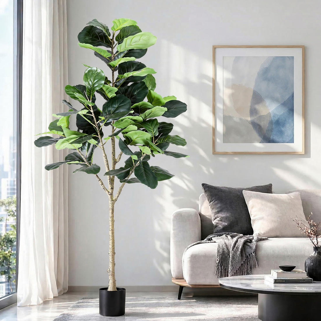 Artiss 180cm Artificial Fiddle Tree Faux Trees Indoor Decor Artificial Plants Lifelike Plant 1.8M-Home &amp; Garden > Artificial Plants > Artificial Trees-PEROZ Accessories