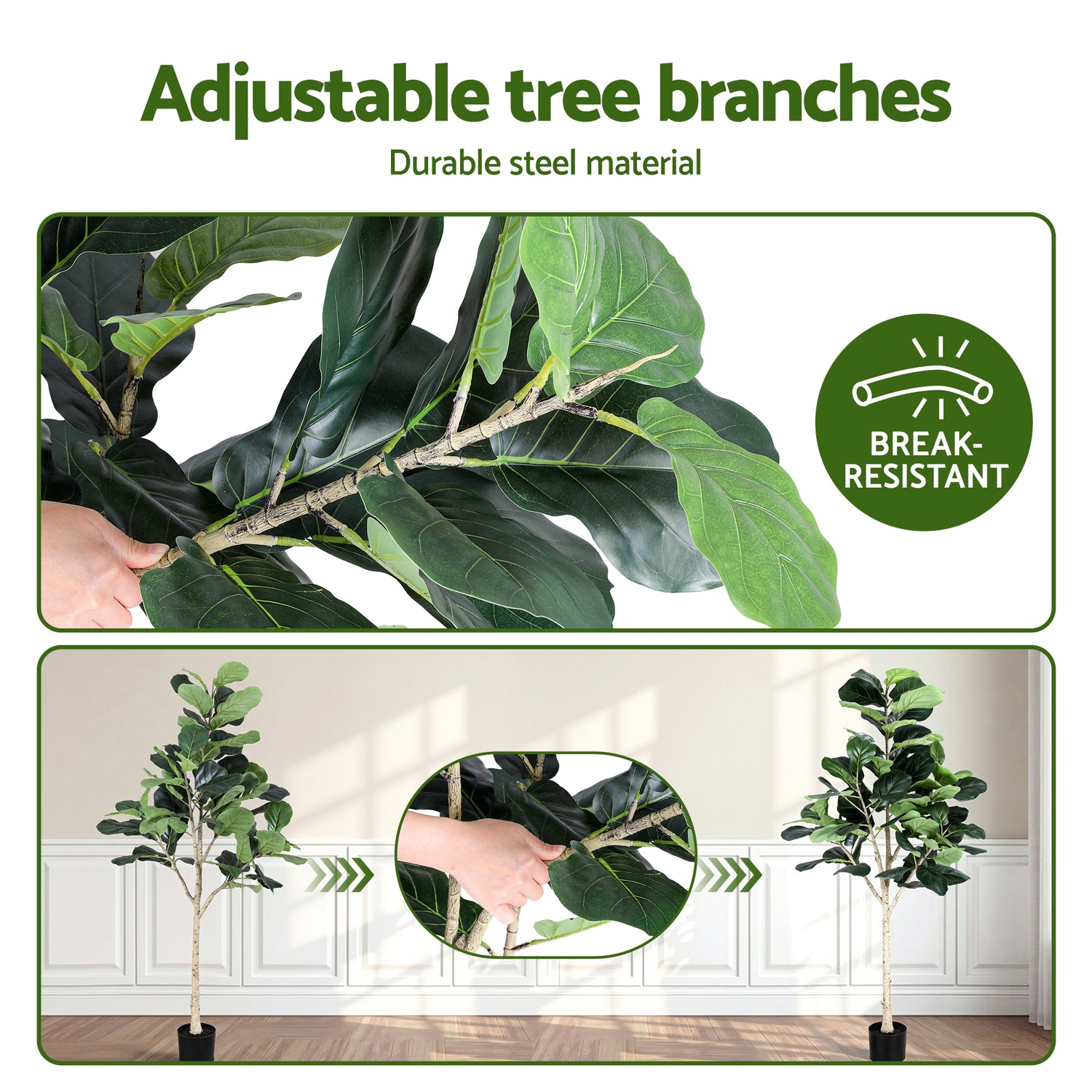 Artiss 180cm Artificial Fiddle Tree Faux Trees Indoor Decor Artificial Plants Lifelike Plant 1.8M-Home &amp; Garden > Artificial Plants > Artificial Trees-PEROZ Accessories