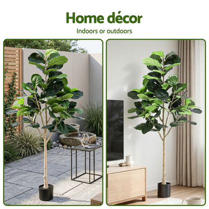 Artiss 180cm Artificial Fiddle Tree Faux Trees Indoor Decor Artificial Plants Lifelike Plant 1.8M-Home &amp; Garden > Artificial Plants > Artificial Trees-PEROZ Accessories