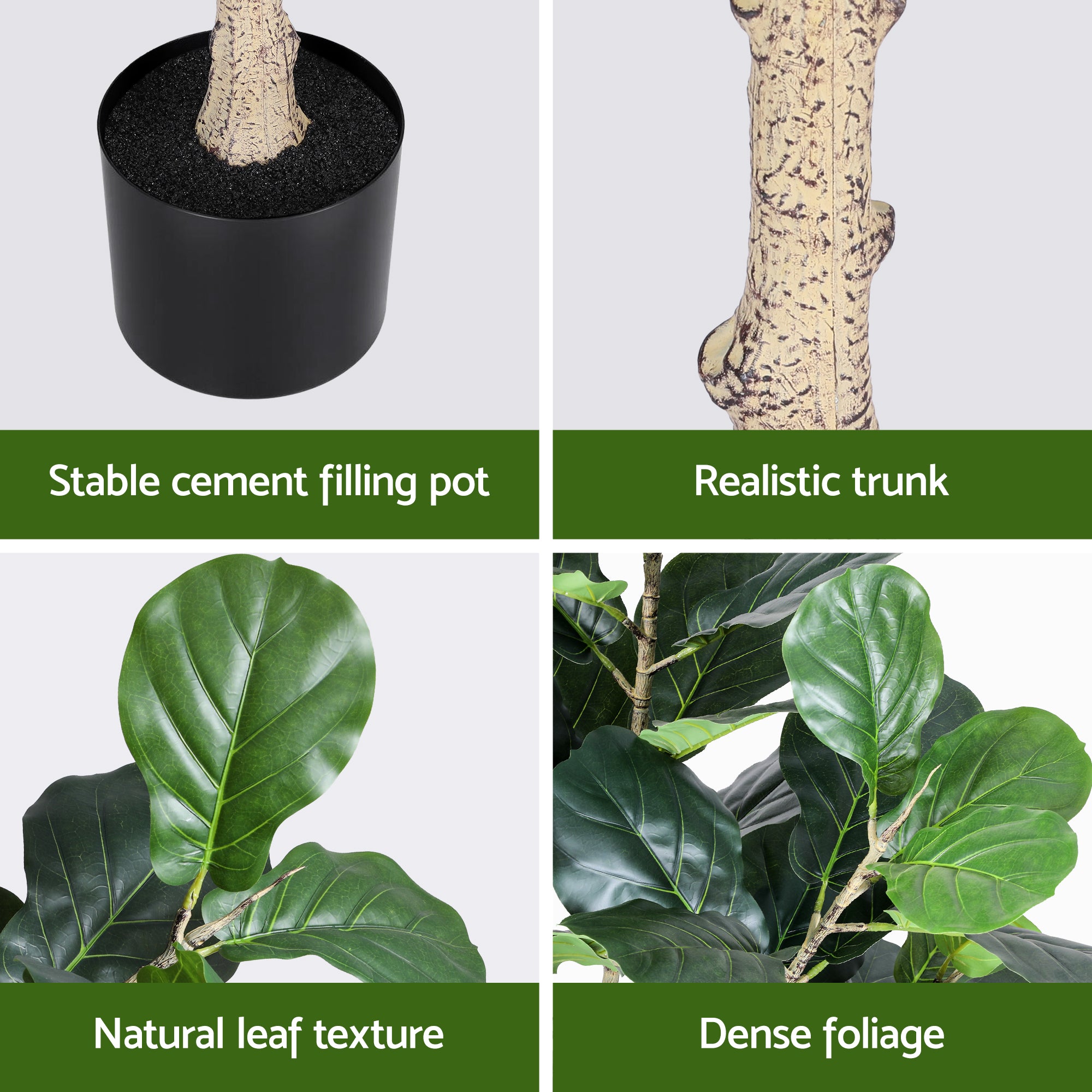 Artiss 180cm Artificial Fiddle Tree Faux Trees Indoor Decor Artificial Plants Lifelike Plant 1.8M-Home &amp; Garden > Artificial Plants > Artificial Trees-PEROZ Accessories