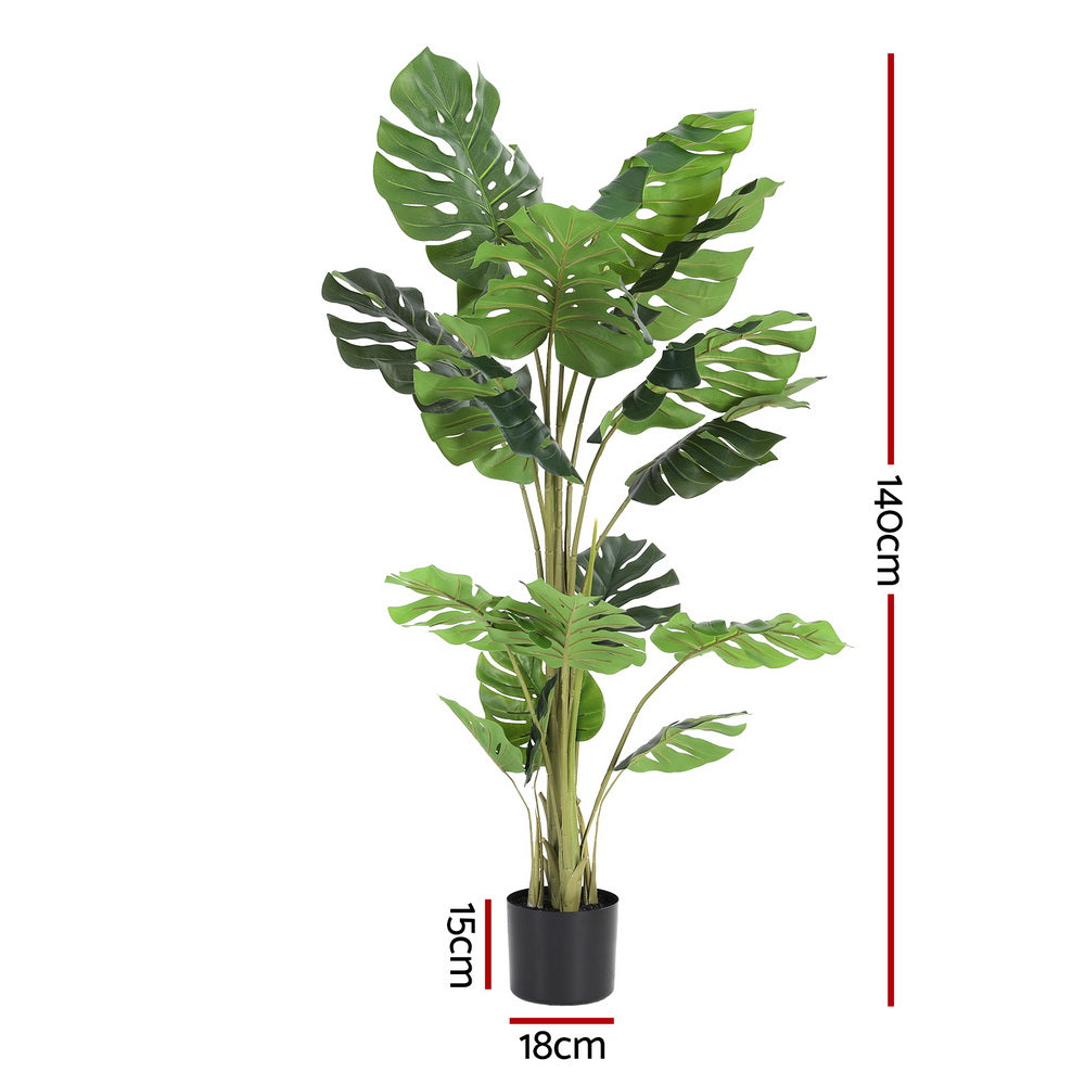 Artiss 140cm Artificial Monstera Tree Faux Trees Indoor Decor Artificial Plants Lifelike Plant 1.4M-Home &amp; Garden &gt; Artificial Plants &gt; Artificial Trees-PEROZ Accessories