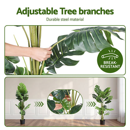 Artiss 140cm Artificial Monstera Tree Faux Trees Indoor Decor Artificial Plants Lifelike Plant 1.4M-Home &amp; Garden &gt; Artificial Plants &gt; Artificial Trees-PEROZ Accessories