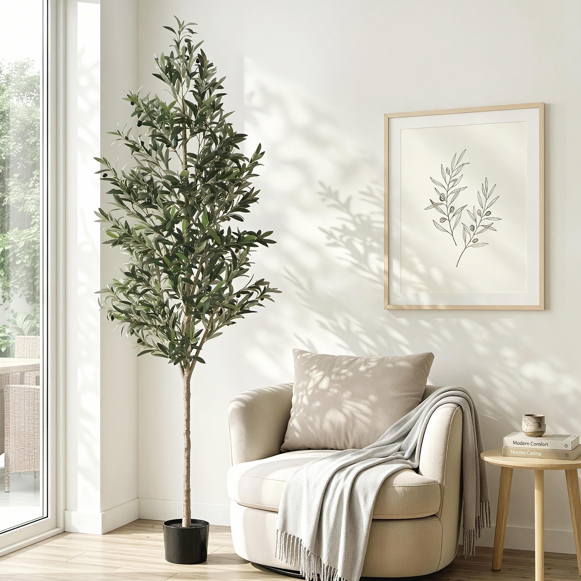 Artiss 210cm Artificial Olive Tree Faux Trees Indoor Decor Artificial Plants Lifelike Plant 2.1M-Home &amp; Garden > Artificial Plants > Artificial Trees-PEROZ Accessories
