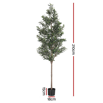 Artiss 210cm Artificial Olive Tree Faux Trees Indoor Decor Artificial Plants Lifelike Plant 2.1M-Home &amp; Garden > Artificial Plants > Artificial Trees-PEROZ Accessories