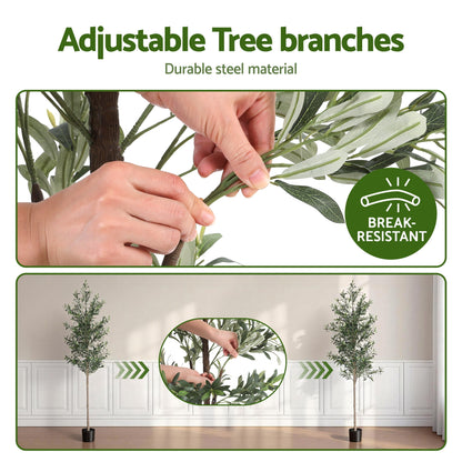 Artiss 210cm Artificial Olive Tree Faux Trees Indoor Decor Artificial Plants Lifelike Plant 2.1M-Home &amp; Garden > Artificial Plants > Artificial Trees-PEROZ Accessories