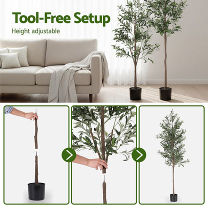 Artiss 210cm Artificial Olive Tree Faux Trees Indoor Decor Artificial Plants Lifelike Plant 2.1M-Home &amp; Garden > Artificial Plants > Artificial Trees-PEROZ Accessories