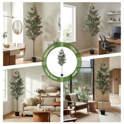 Artiss 210cm Artificial Olive Tree Faux Trees Indoor Decor Artificial Plants Lifelike Plant 2.1M-Home &amp; Garden > Artificial Plants > Artificial Trees-PEROZ Accessories