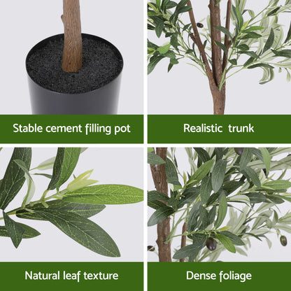 Artiss 210cm Artificial Olive Tree Faux Trees Indoor Decor Artificial Plants Lifelike Plant 2.1M-Home &amp; Garden > Artificial Plants > Artificial Trees-PEROZ Accessories