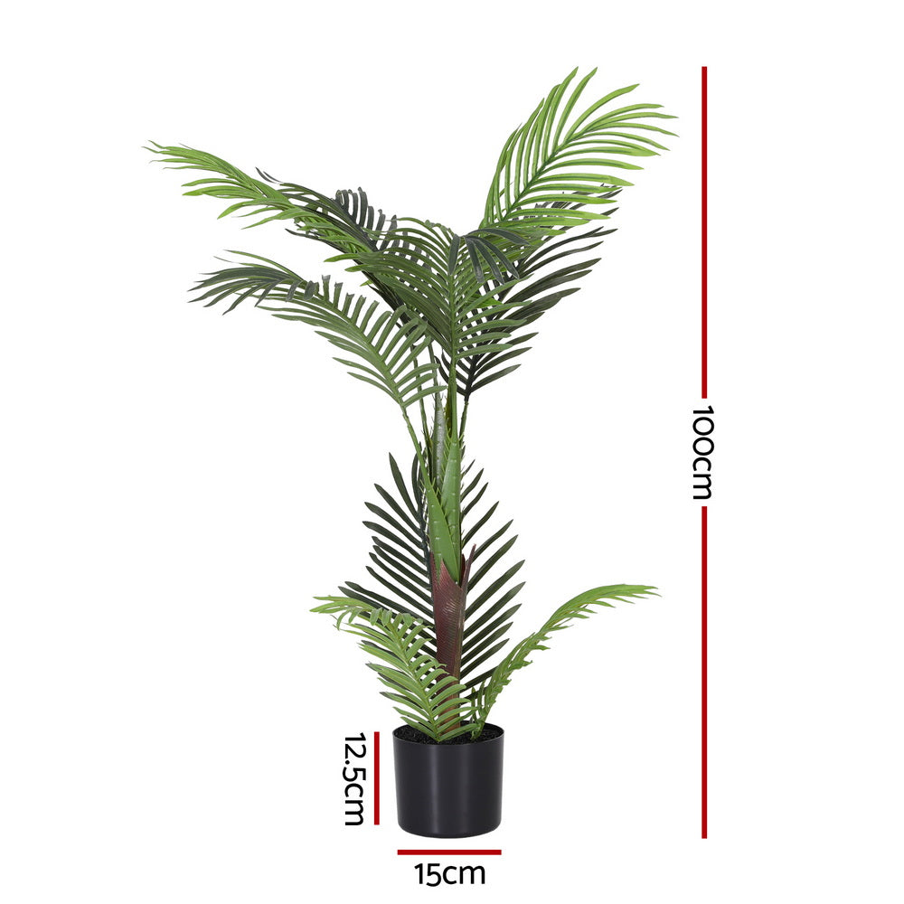 Artiss 100cm Artificial Palm Tree Faux Trees Indoor Decor Artificial Plants Lifelike Plant-Home &amp; Garden &gt; Artificial Plants &gt; Artificial Trees-PEROZ Accessories