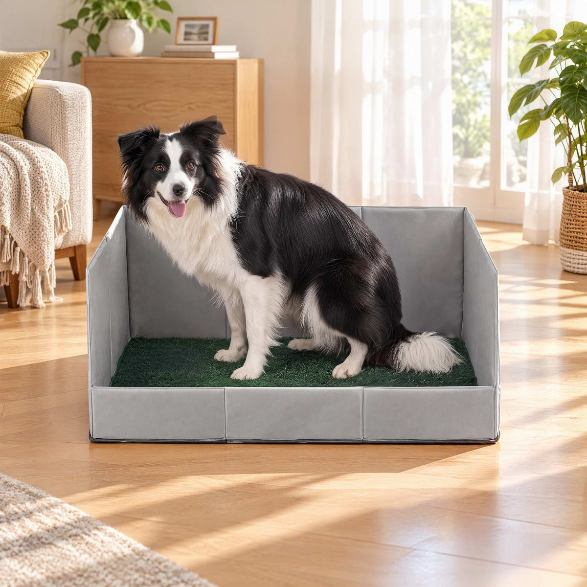 Prime Turf Foldable Dog Grass Potty Pad High Wall Tray for Apartment Balcony RV travel L-Home &amp; Garden > Artificial Plants > Artificial Grass-PEROZ Accessories
