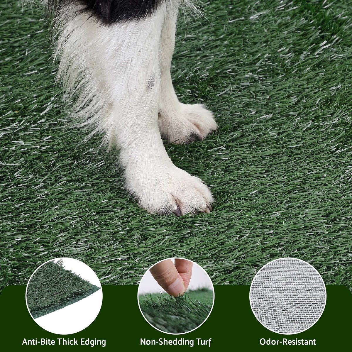 Prime Turf Foldable Dog Grass Potty Pad High Wall Tray for Apartment Balcony RV travel L-Home &amp; Garden > Artificial Plants > Artificial Grass-PEROZ Accessories