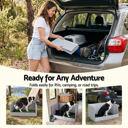 Prime Turf Foldable Dog Grass Potty Pad High Wall Tray for Apartment Balcony RV travel L-Home &amp; Garden > Artificial Plants > Artificial Grass-PEROZ Accessories