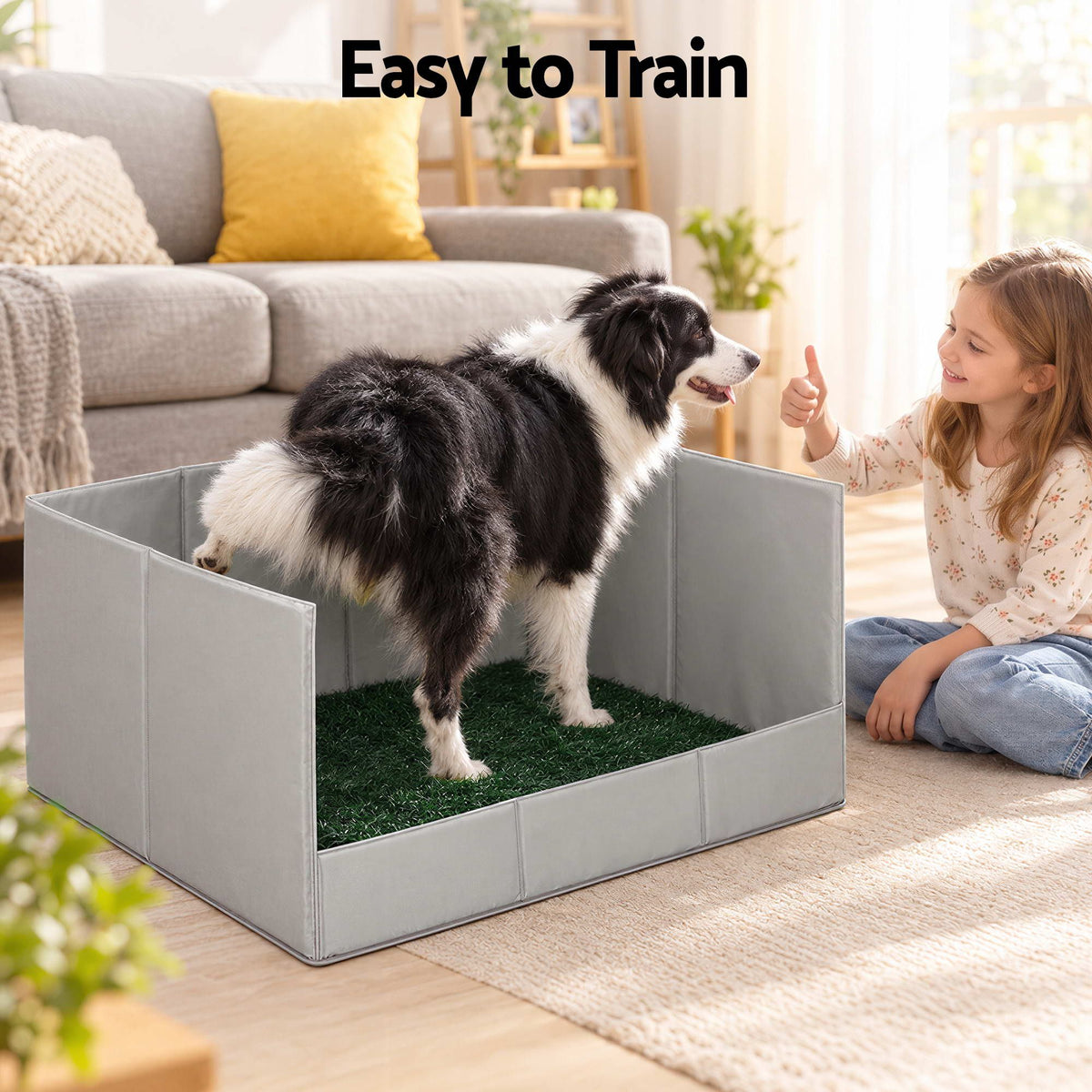 Prime Turf Foldable Dog Grass Potty Pad High Wall Tray for Apartment Balcony RV travel L-Home &amp; Garden > Artificial Plants > Artificial Grass-PEROZ Accessories