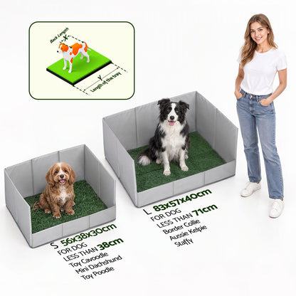 Prime Turf Foldable Dog Grass Potty Pad High Wall Tray for Apartment Balcony RV travel-Home &amp; Garden > Artificial Plants > Artificial Grass-PEROZ Accessories