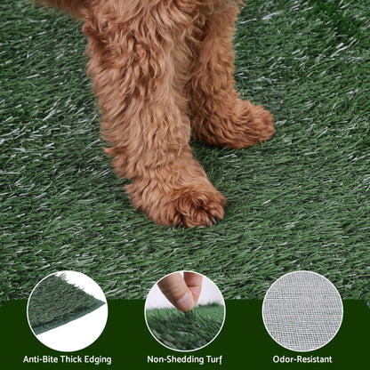Prime Turf Foldable Dog Grass Potty Pad High Wall Tray for Apartment Balcony RV travel-Home &amp; Garden > Artificial Plants > Artificial Grass-PEROZ Accessories