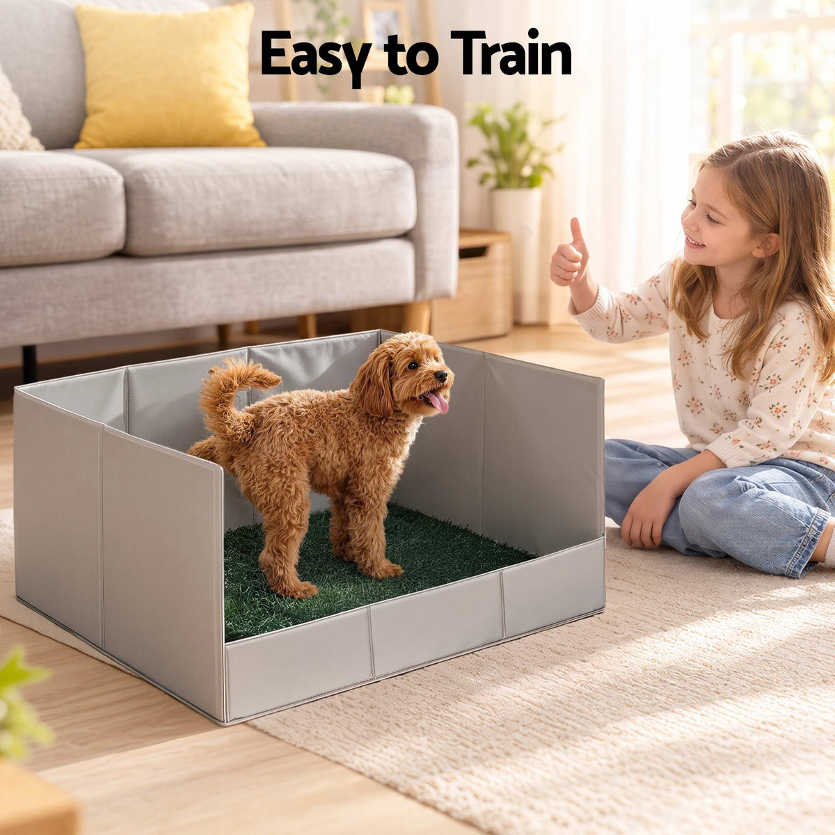 Prime Turf Foldable Dog Grass Potty Pad High Wall Tray for Apartment Balcony RV travel-Home &amp; Garden > Artificial Plants > Artificial Grass-PEROZ Accessories