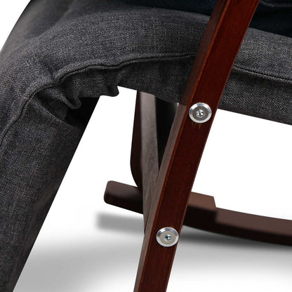 Artiss Rocking Armchair Footrest Nursing Charcoal Afton-Armchairs-PEROZ Accessories