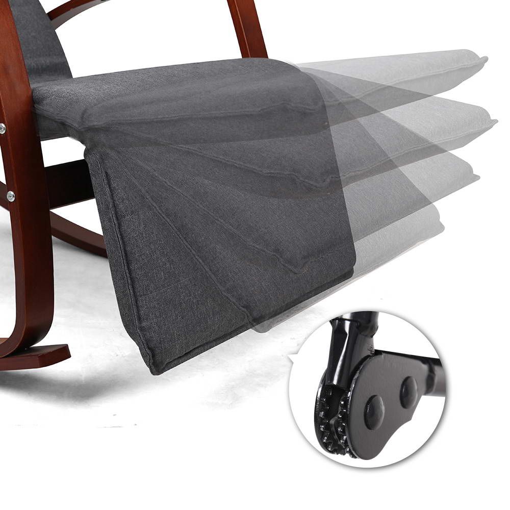 Artiss Rocking Armchair Footrest Nursing Charcoal Afton-Armchairs-PEROZ Accessories
