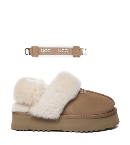 Australian Shepherd UGG Fulla platform Slippers - AS2078-Slippers-PEROZ Accessories