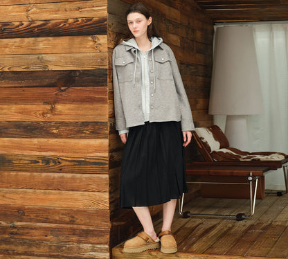 AUSTRALIAN SHEPHERD  UGG Slippers Sheepskin Wool Slingback Platform Cozeln