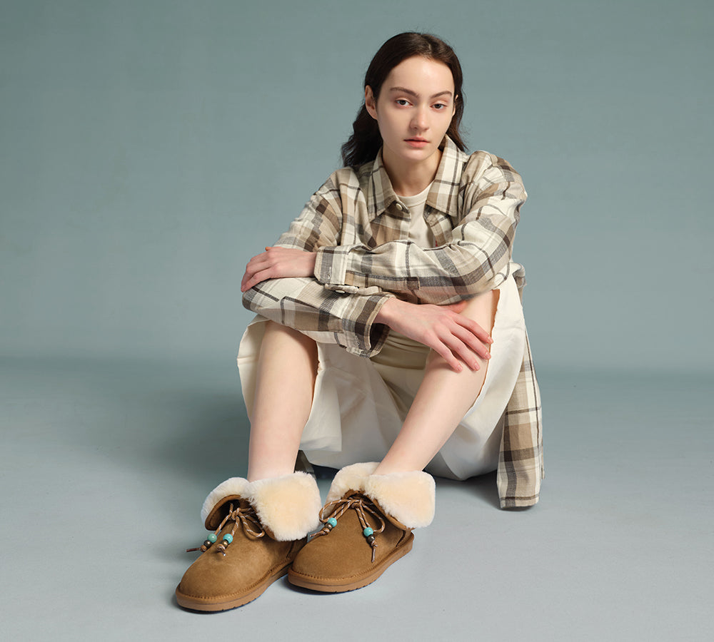 AUSTRALIAN SHEPHERD® 2-Way Style UGG Boots Women Sheepskin Wool Adjustable Strap Carlos-PEROZ Accessories