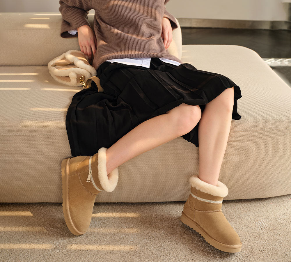 AUSTRALIAN SHEPHERD  UGG Boots Sheepskin Wool Shearling Ankle Lienn