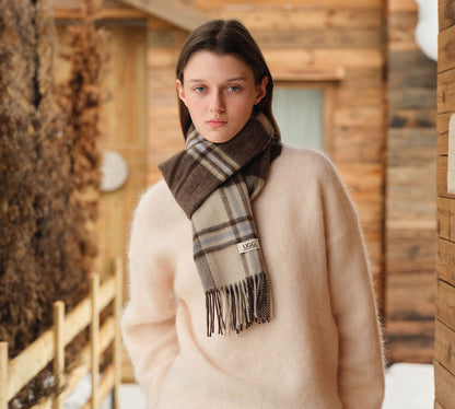 AUSTRALIAN SHEPHERD  100% Wool Check Scarf Snovia